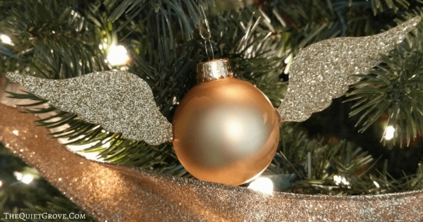 Harry Potter Golden Snitch Ornament on Tree