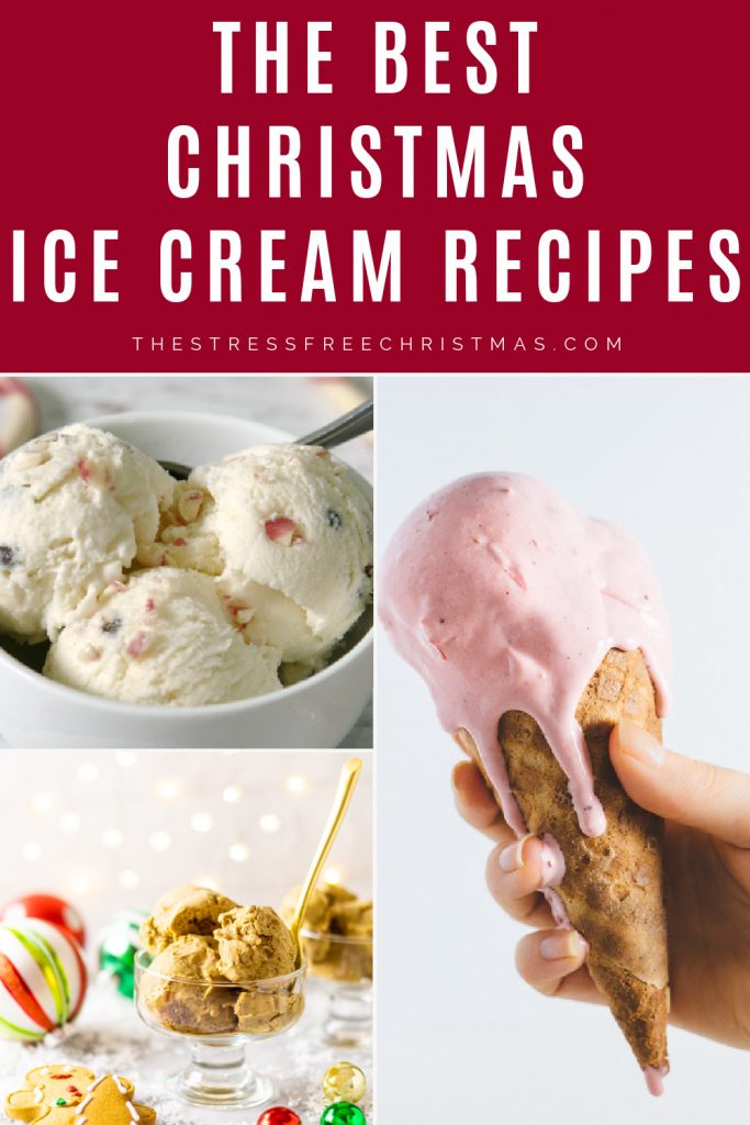 collage of homemade christmas ice cream recipes
