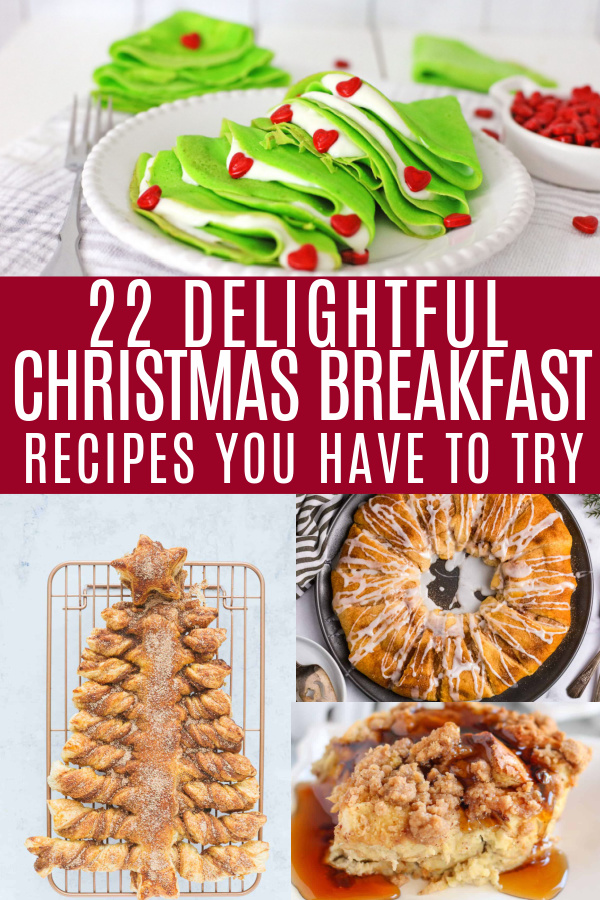 collage of christmas breakfast recipes