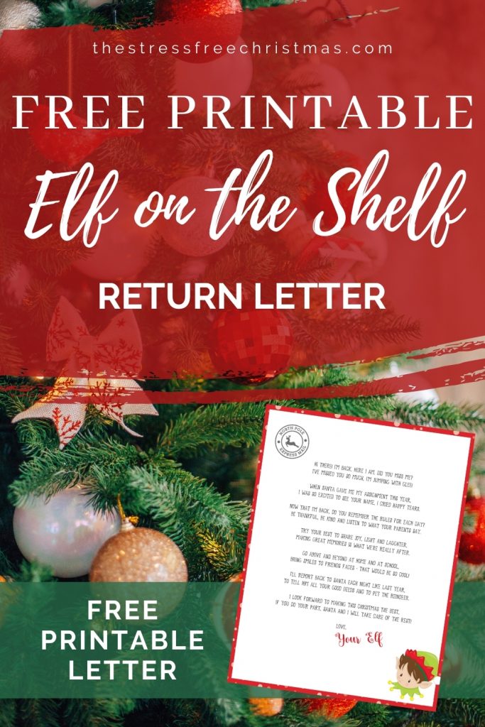 christmas tree with text free printable elf on the shelf return letter