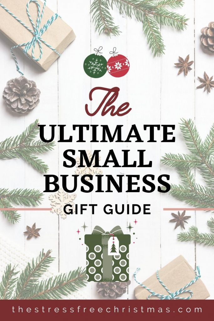 christmas background with text the ultimate small business gift guide