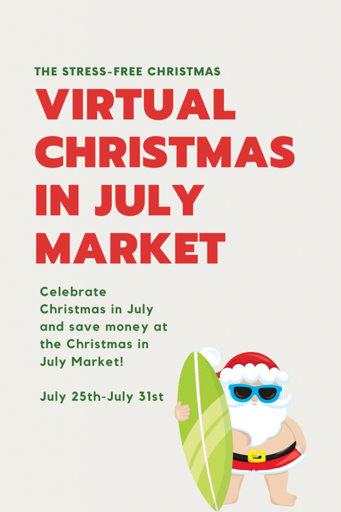 Virtual Christmas in July Market ad