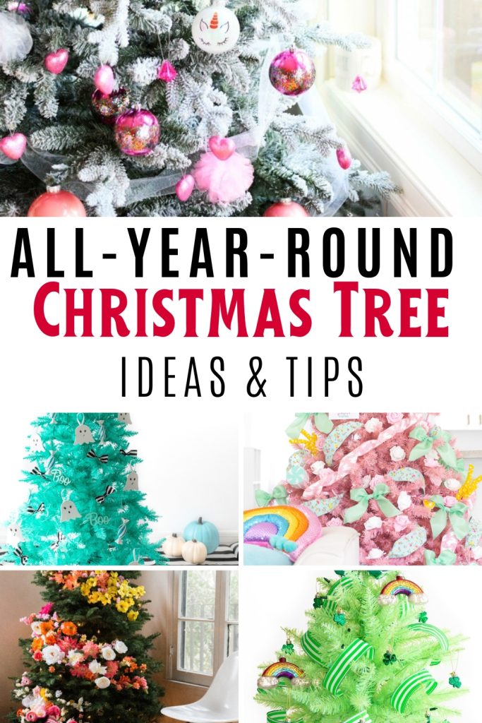 collage of all-year-round christmas tree ideas