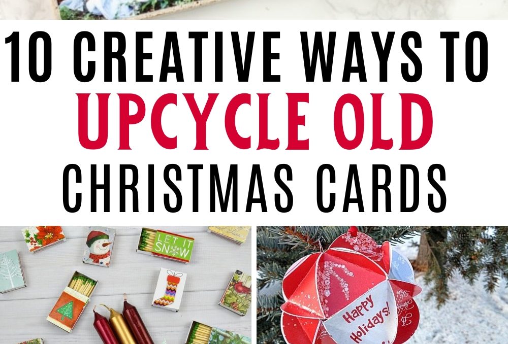 collage with 5 different christmas card crafts