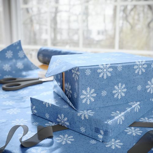 snowflake wrapping paper