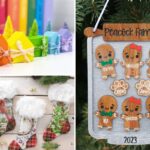 Christmas wood crafts collage